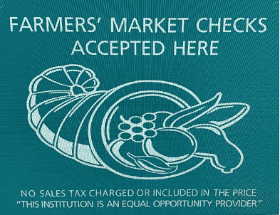 Farmers' Market Checks Accepted Here