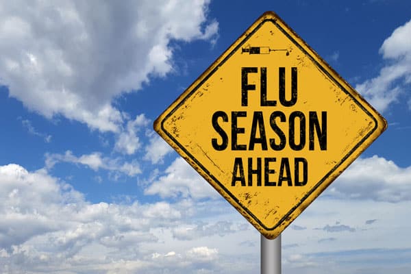 Flu season road sign