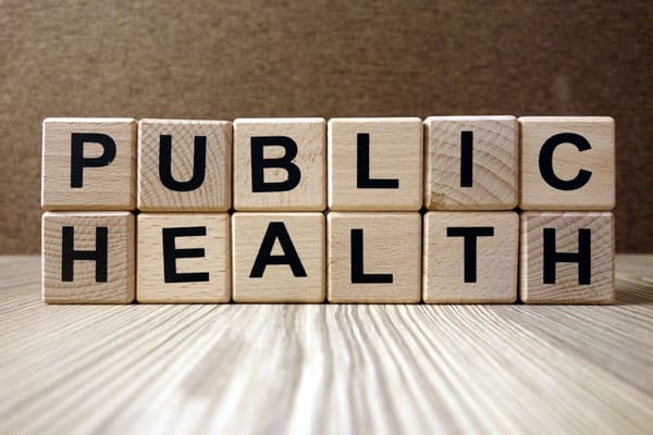 wood blocks spelling out public health