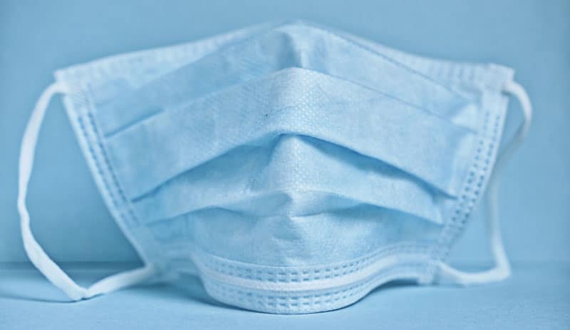 Blue surgical face mask