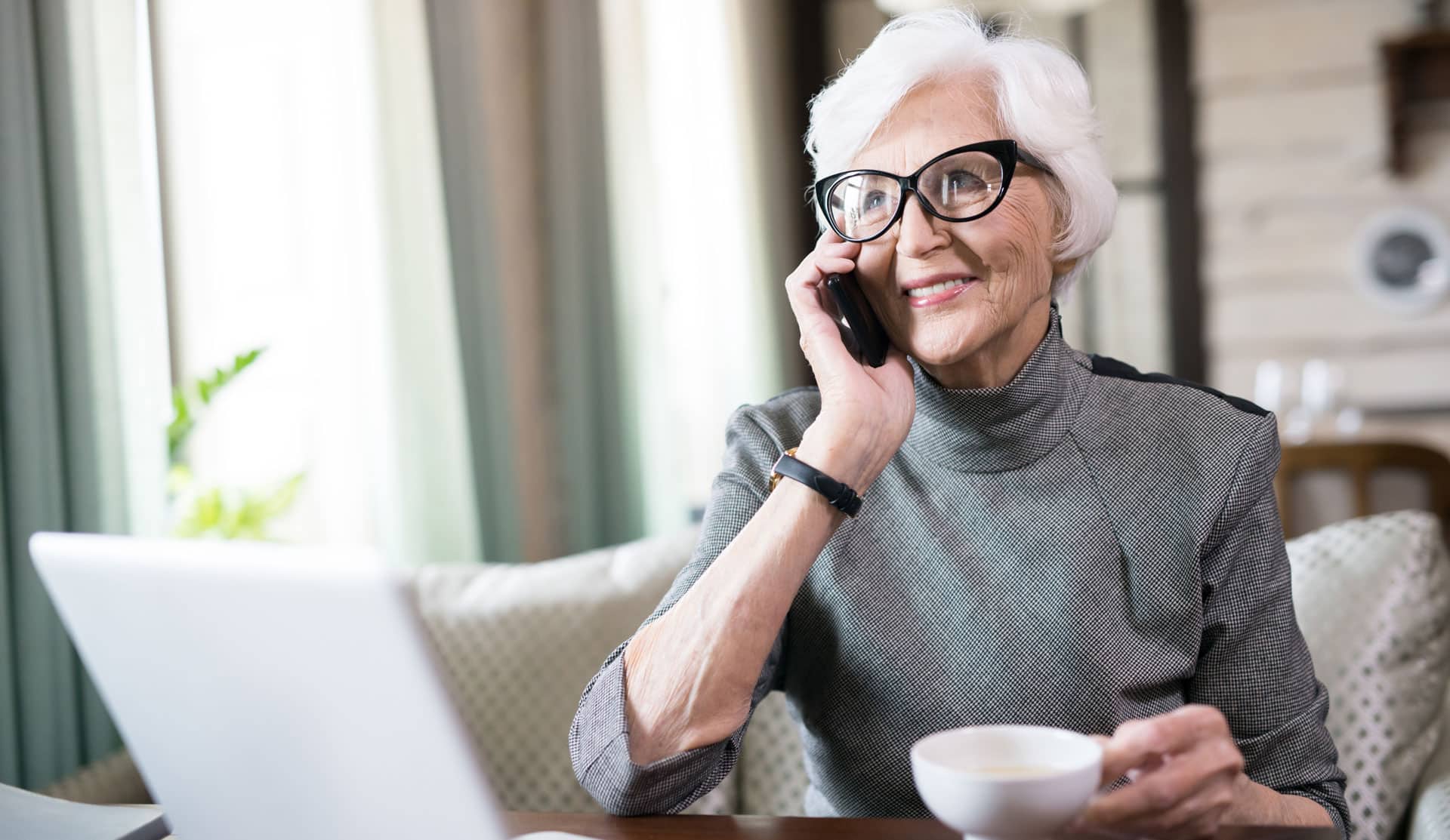 senior woman talking on phone